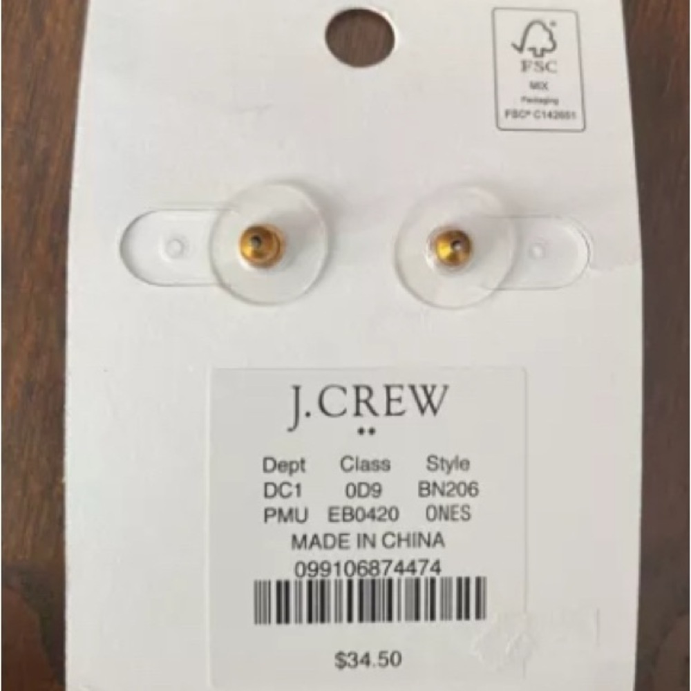 J. Crew - NEW-Crystal Gem Drop Earrings Purple Multi Gold Plated Hypoallergenic - Picture 5 of 6